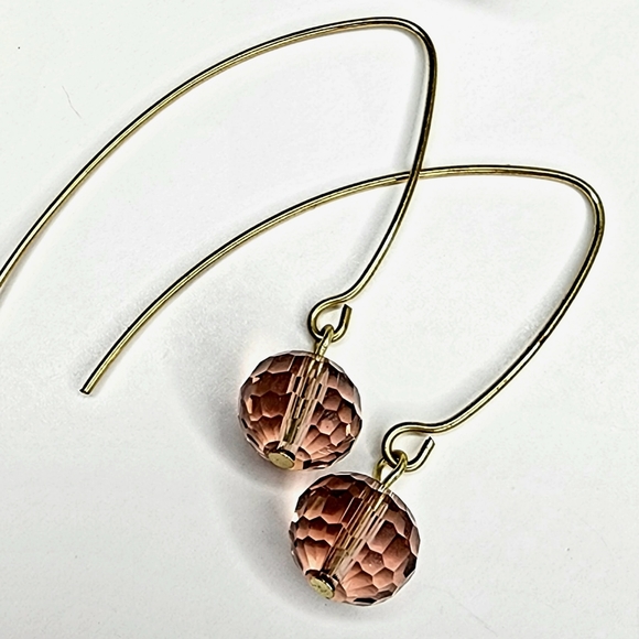 Drop Earrings Blush Pink Bead - Picture 1 of 1